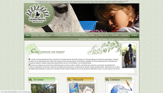 Diseño pagina web Equinoterapia El Alba