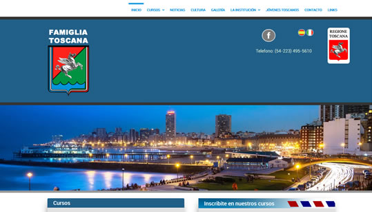 Diseño pagina web adaptable celulares Famiglia Toscana - Mar del Plata