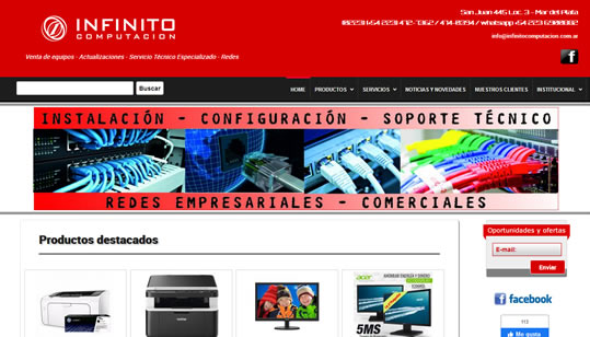 Diseño pagina web Infinito Computación Mar del Plata