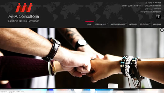 Diseño pagina web adaptable celulares MHA Consultoria - Mar del Plata